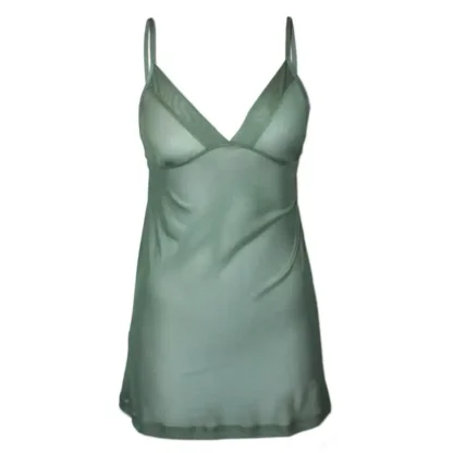 Green Camisole Mesh Babydoll - Front View
