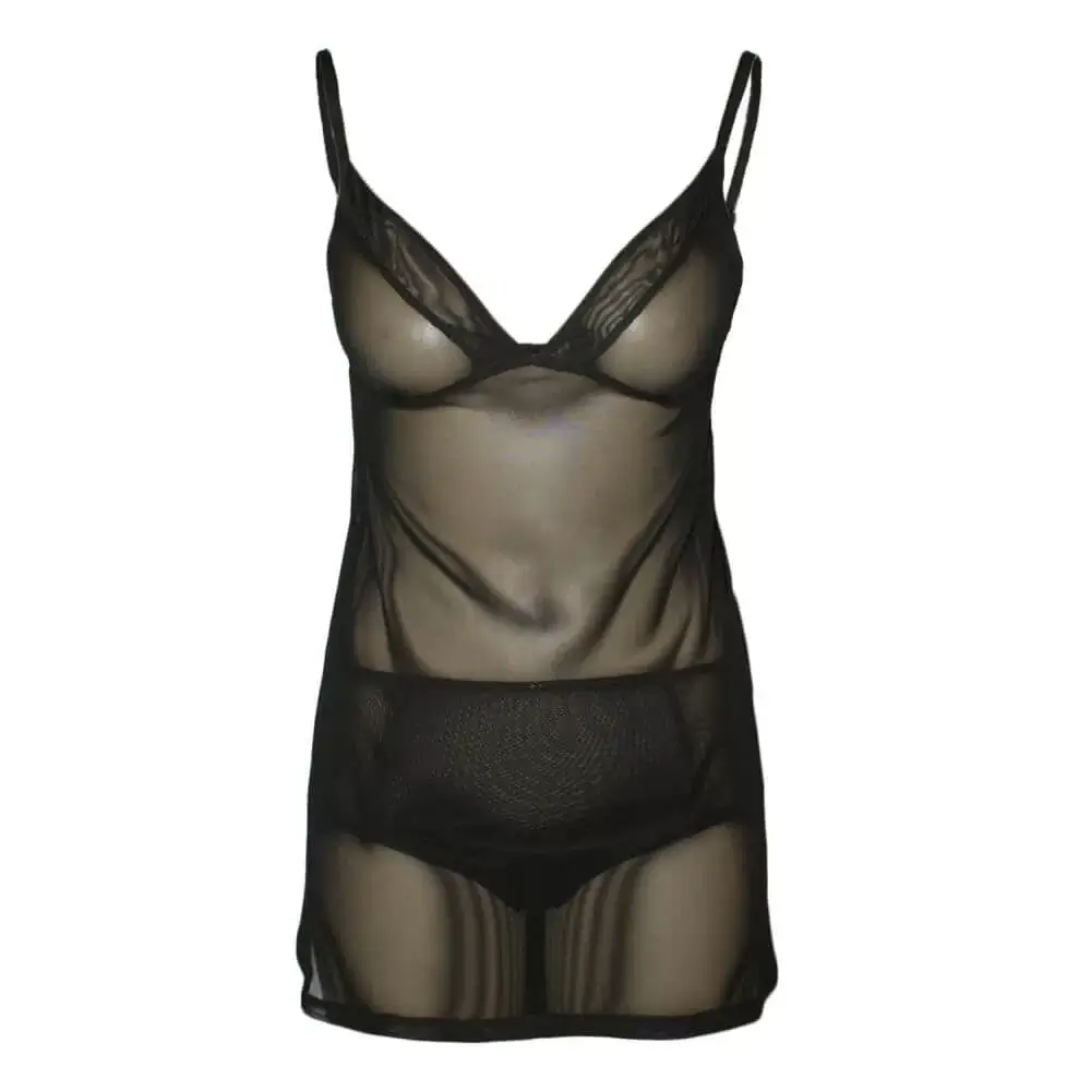 Babydoll black mesh camisole top used for lingerie