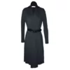 Long layered charcoal dress coat with long sleeves