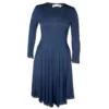 Draped navy serendipity dress with long sleeves