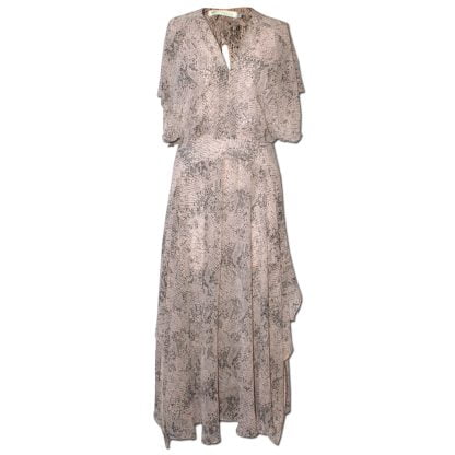 Long sleeve snakeskin chiffon dress that is suitable for occasions