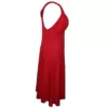 Red Grecian twist dress for formal occasions side view