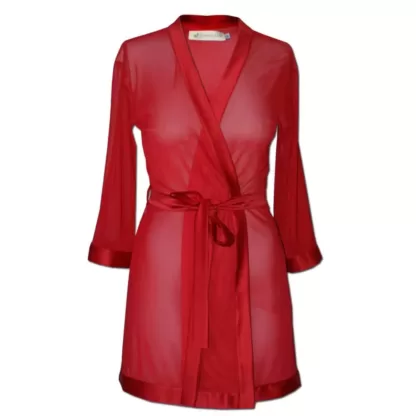 Mesh Luxe Red Cover up with loose fitting sleeves