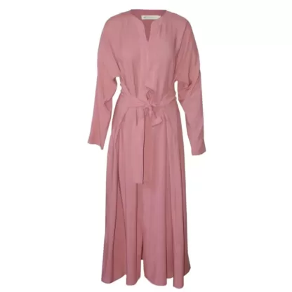 Long sleeve Rose Maxi Dress with long sleeves and a tied waist