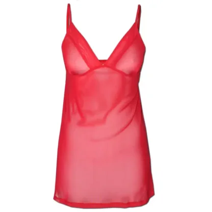 Red Babydoll Camisole in Mesh Front view