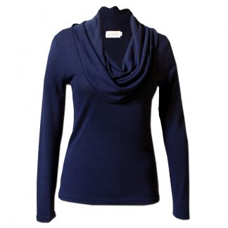 Nucleus Cowl Neck Jersey in Navy