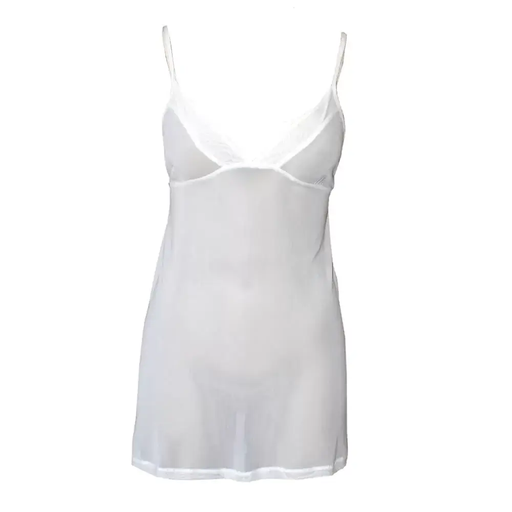 MESH WHITE Babydoll camisole made from translucent stretch fabric