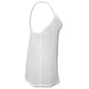 Side view of a hip length white Babydoll camisole top