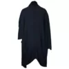 Rear view of a Asian inspired black throw over cardigan with wide 3/4 sleeves