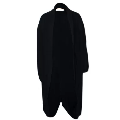 A Japanese inspired throw over black cocoon cardigan with wide 3/4 sleeves