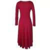Read of a Wine Dance Dress styled with a fitted torso and long sleeves and side pockets