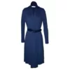 Mid length long sleeve stylish Navy Coat Dress