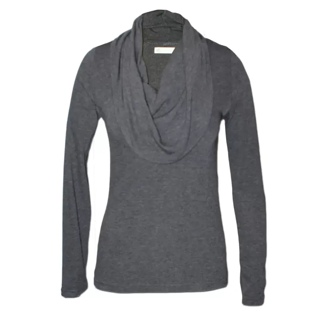 Mixed Jersey & Mesh 'Storm' Cowl Turtleneck main image 1