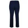 Jogger Chinos in Navy made from a thick stretch fabric with an elasticated waist with pull tie. front pockets and a straight leg with a hem turn-up. Back view