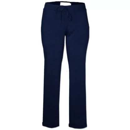 pair of women navy jogger chinos made from rom a thick stretch fabric
