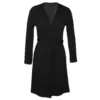 Nucleus Black Knit Coat you can wrap around you using a belt tie