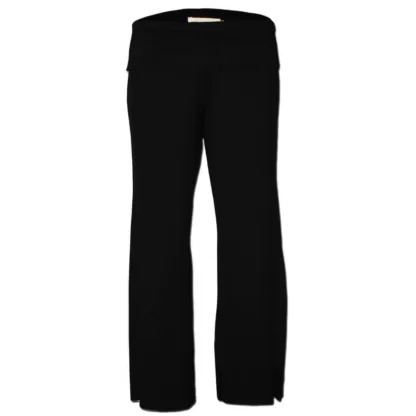 Easy wearing stretch knit Leisure Pants in black with a wide leg and fitted top section
