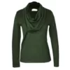 Nucleus clothing semi-fitted Olive Cowl Neck Jersey with long sleeves