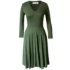 Long sleeve loose fitting Olive Serendipity Dress with pockets