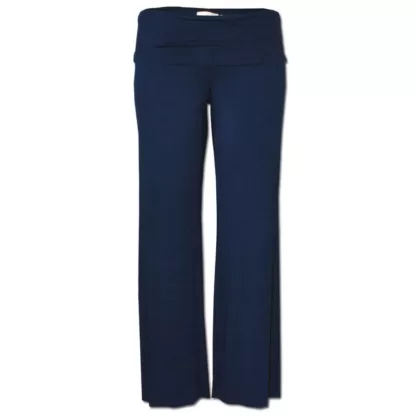 Womens Pull on Loungwear navy Leisure pants made from Stretch knit fabric with a fold over elasticated waistband
