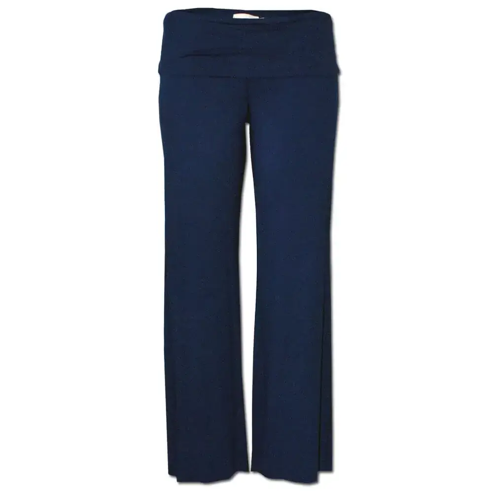 Womens Pull on Loungwear navy Leisure pants made from Stretch knit fabric with a fold over elasticated waistband