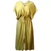 Delightful Summer Kaftan Dress - Oh So Easy in Citroen. Front View. Wide Sleeves, Pull Tie waist, V neck and front slit.