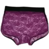 Beautiful Mens seductive underwear - Lace Boxer Briefs in Magenta, Back view.