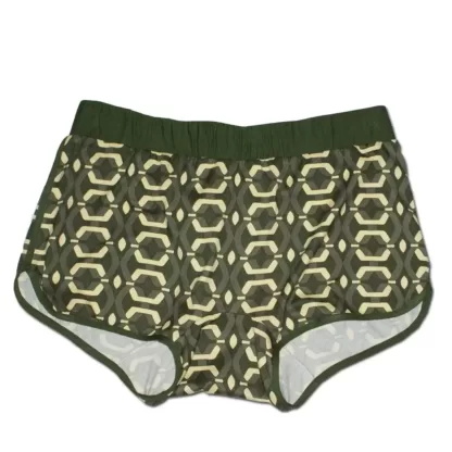 Stand Out with Unique Boxer Briefs for Men in Retro Green. Front View