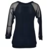 Stylish and Comfortable knitwear: Discover the Nucleus Raglan Knit Mesh Sleeve Sweater - Plus Sizes Available. Back View