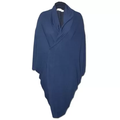 Navy Blue Knit Cocoon Cardigan, Front Closed View