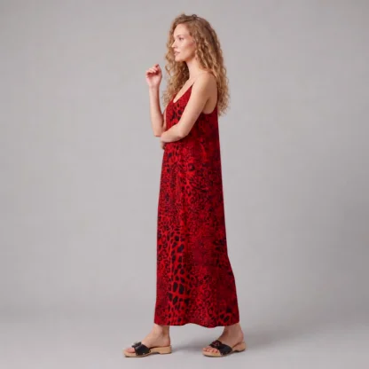 Red Tiger Maxi Dress - The Erin