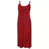 Erin Red Tiger Maxi Dress. Long Dress with pockets and adjustable straps. Front View