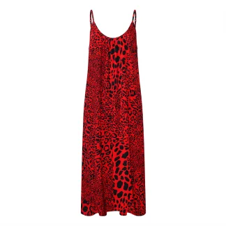 red tiger maxi dress