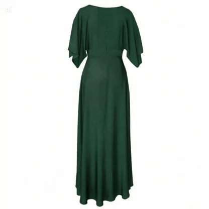 Green Maxi Dress - Romance in Bottle Green Back View