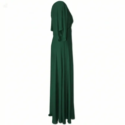 Green Maxi Dress - Romance in Bottle Green Side View