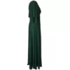 Nucleus Romance Forest Green Maxi Dress. Empire waist, front slit, kimono sleeves and centre back zip. Side View