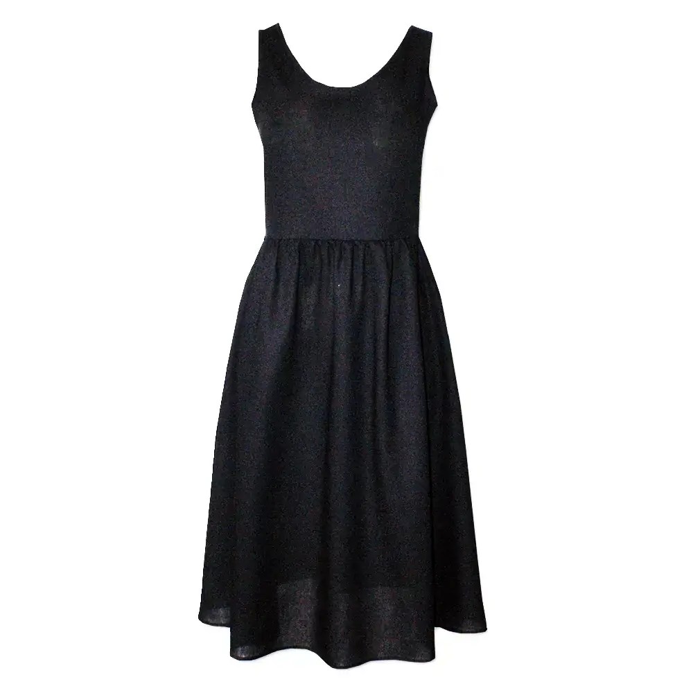 Linen Garden party dress, front view