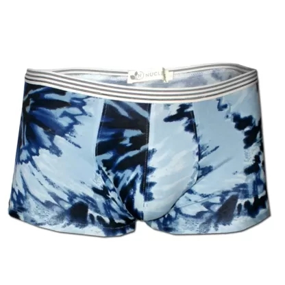 Nucleus Blue Tie Dye Men's Underwear front ghost view
