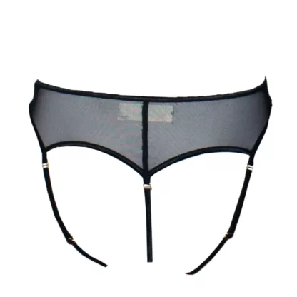 Backless Strappy Black Sheer Panties. Back ghost view