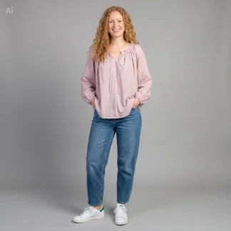 Billow Oversized Boho Blouse in Dusty Pink – Handmade in Cape Town, South Africa