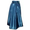teal blue taffeta party skirt, side view