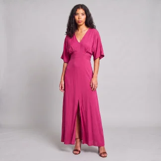 cerise pink maxi dress
