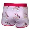 Unicorn Rainbow Boxer Briefs for men in pink. Back View
