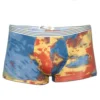 Tie Dye Boxer Briefs in Orange and Blue. Front view