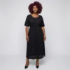 Nucleus Chloe dress in Black on Model Front View