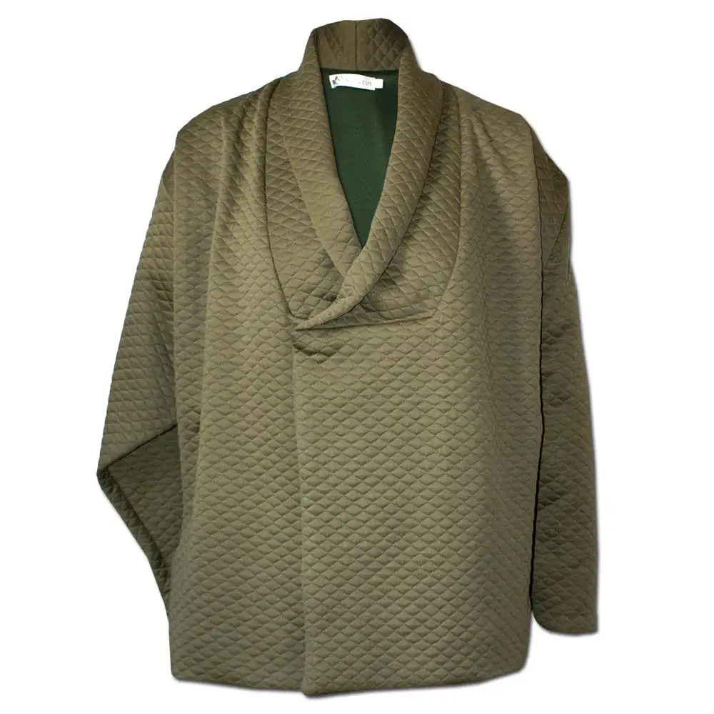 Subsequently quilted jacket in Olive Green Front View