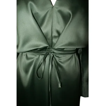 Osaka Satin Midi Dress - Front close up tied View