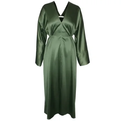 Osaka Satin Midi Dress - Front View back tied