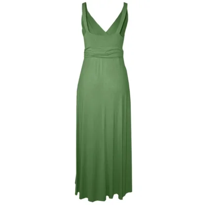 Olive Green Maxi Dress - Back View