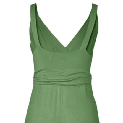 Olive Green Maxi Dress - Back Close up View